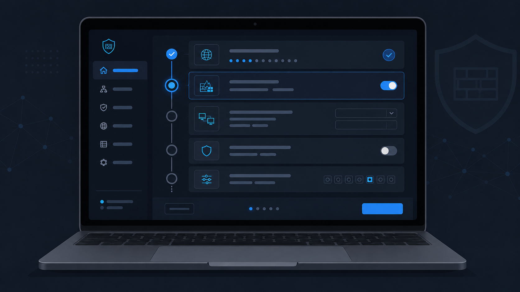 OPNsense 웹 GUI의 초기 설정 마법사 화면